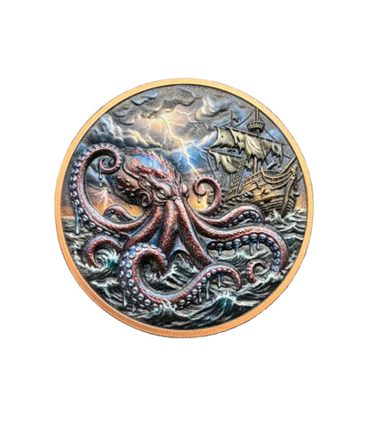 5oz Copper Kraken Round