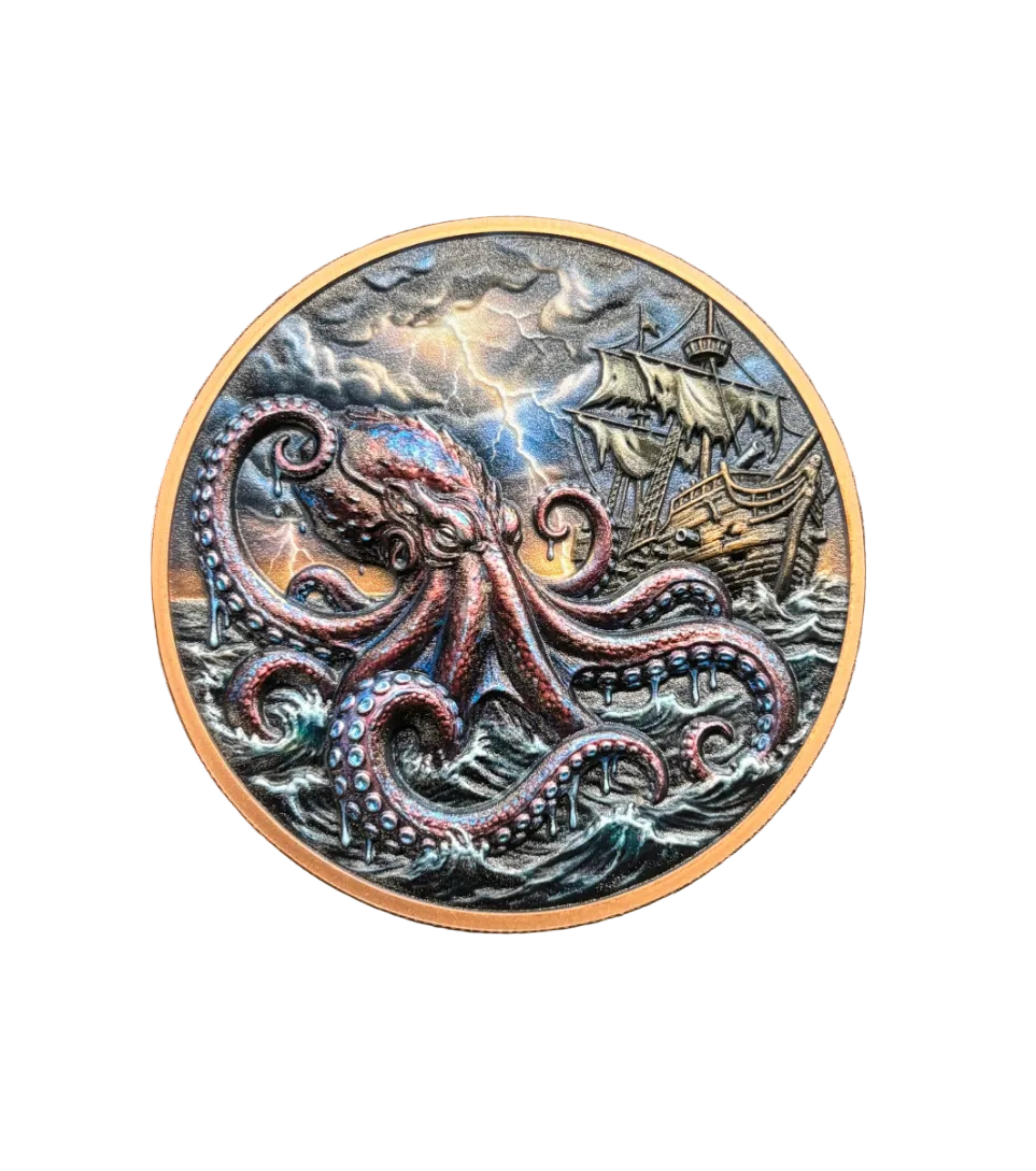 5oz Copper Kraken Round