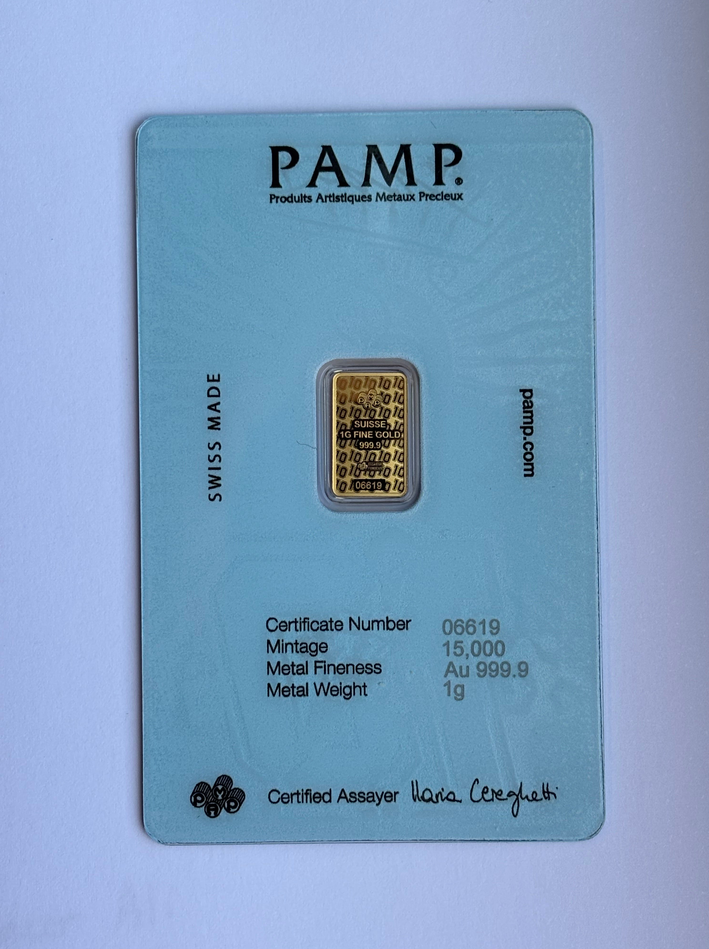 1g Pamp Pure Gold Bar Diego Maradona