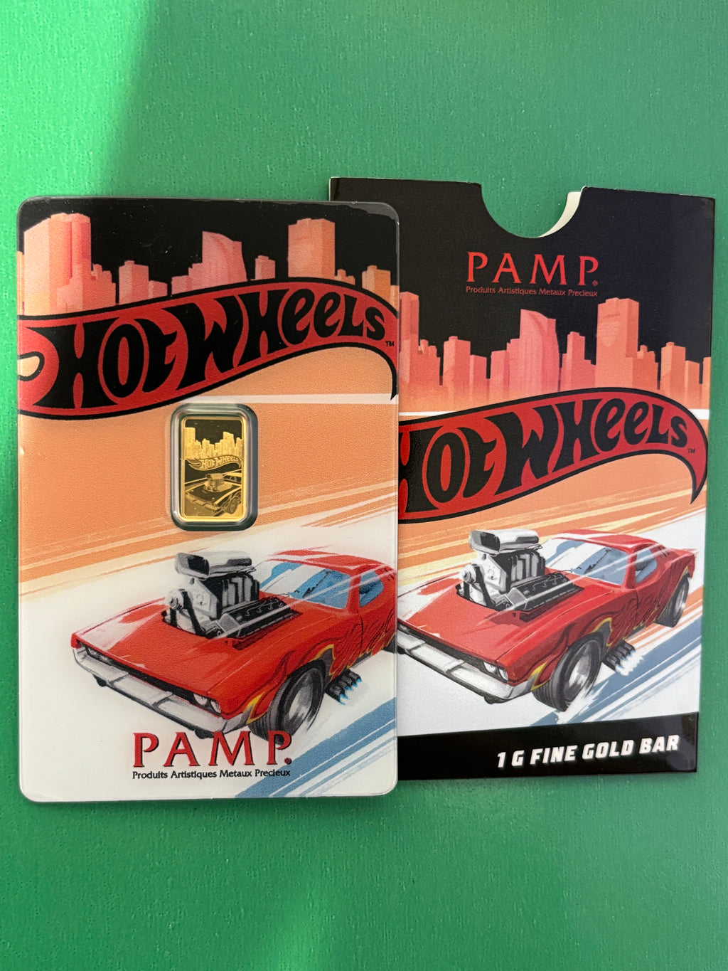 1g 999.9 Gold Bar PAMP Hot Wheels