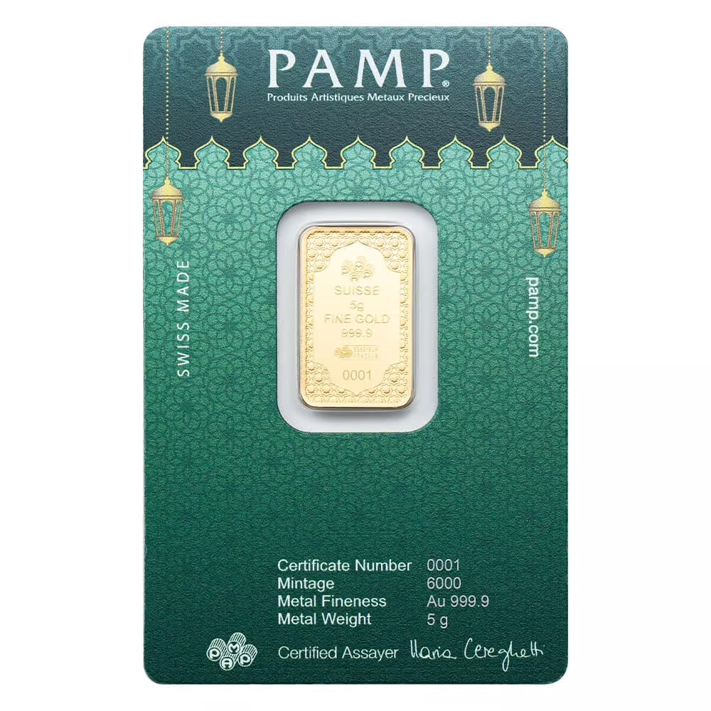 5g Eid Mubarak Pure Gold Bullion Bar | PAMP Suisse