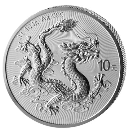Chinese Dragon 1oz Pure Silver Coin