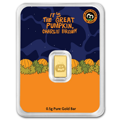 2026 PAMP Peanuts Great Pumpkin 60th Anniversary 1/2g Pure Gold Bar in TEP