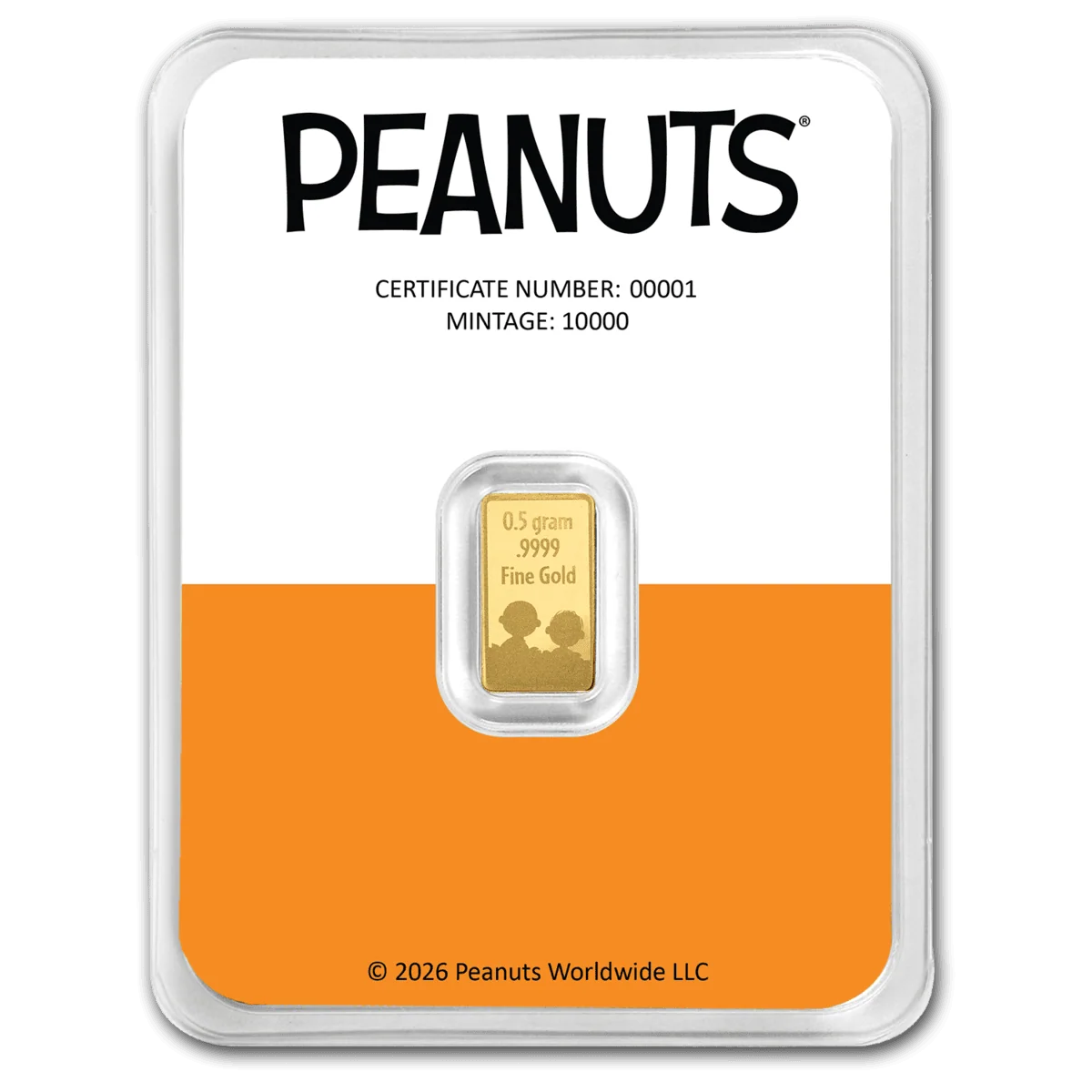 2026 PAMP Peanuts Great Pumpkin 60th Anniversary 1/2g Pure Gold Bar in TEP