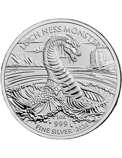 1oz Pure Silver Bullion Coin 2 Pounds Great Britain 2026 THE LEGEND OF THE LOCH NESS MONSTER