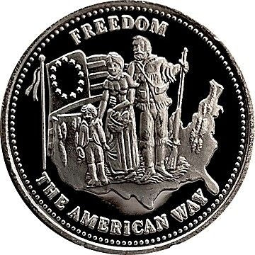 1oz Pure Silver Round - Johnson Matthey Freedom