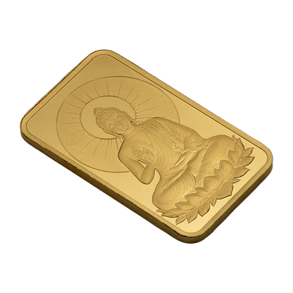 5 Gram Pure Gold Bar PAMP Buddha with Lotus