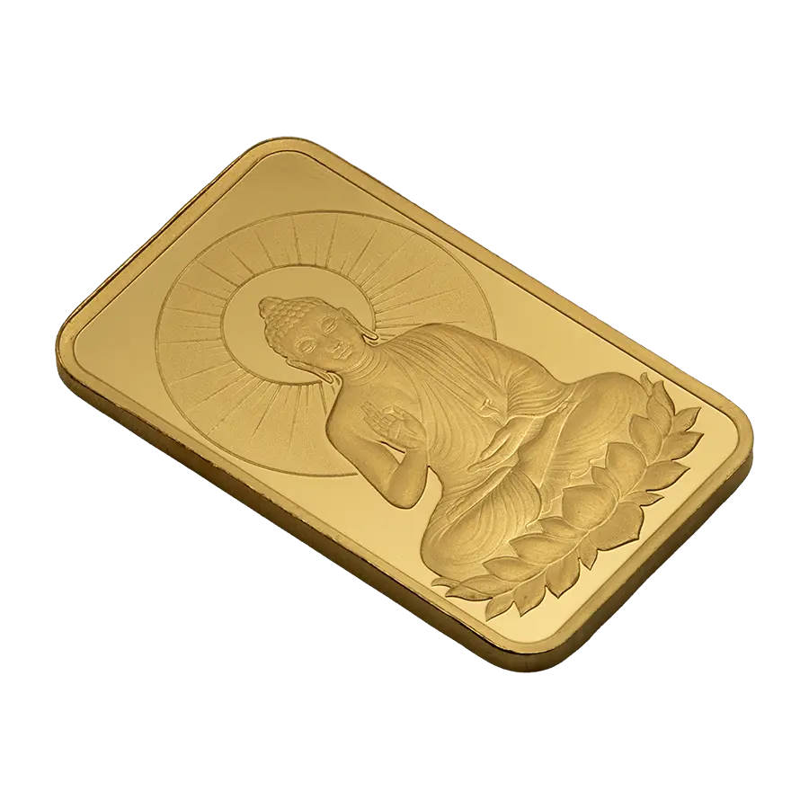 5 Gram Pure Gold Bar PAMP Buddha with Lotus