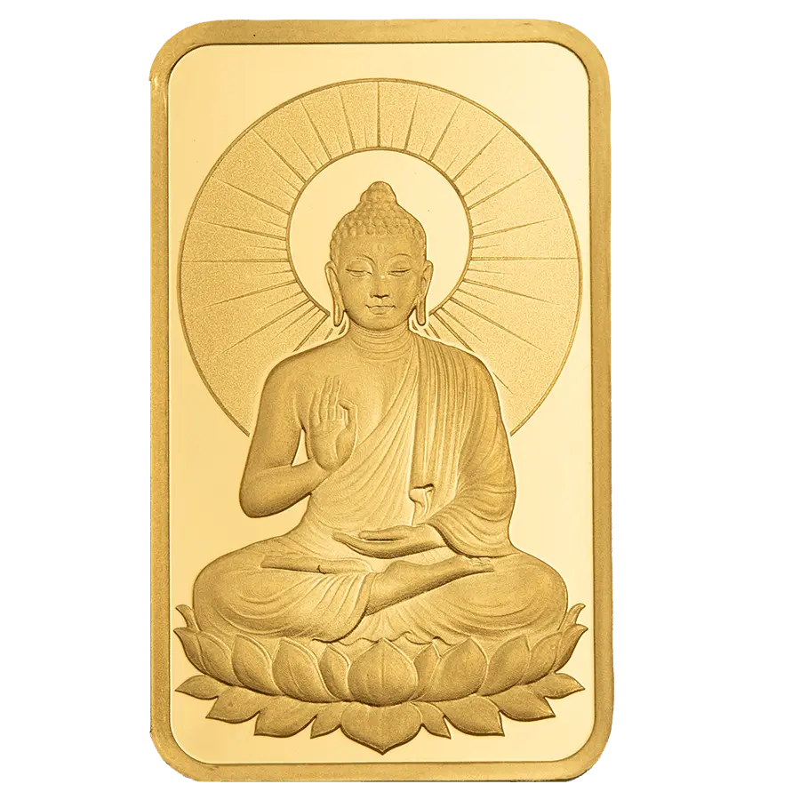5 Gram Pure Gold Bar PAMP Buddha with Lotus