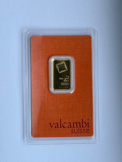 5g Pure Gold Bar Valcambi