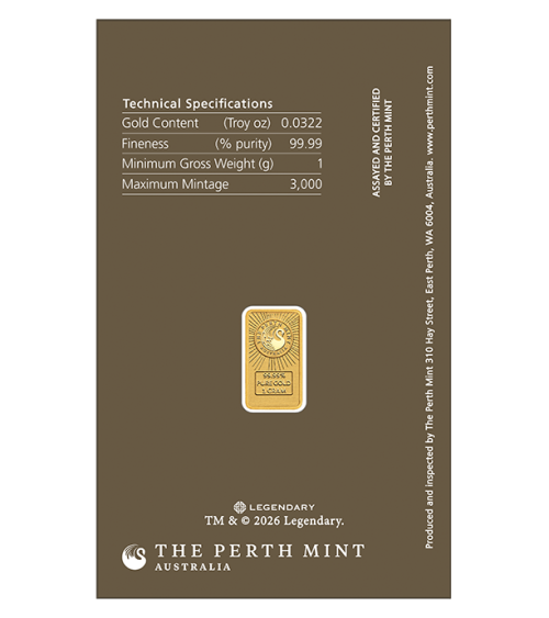 Pre Sale 1 Gram Pure Gold Dune Bar - The Perth Mint