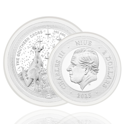 Southern Cross 1oz BU High Relief Silver Coin W/Capsule