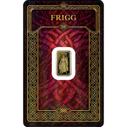2026 Gods of Germania Frigg 1/100oz Pure Gold Proof Minted Bar