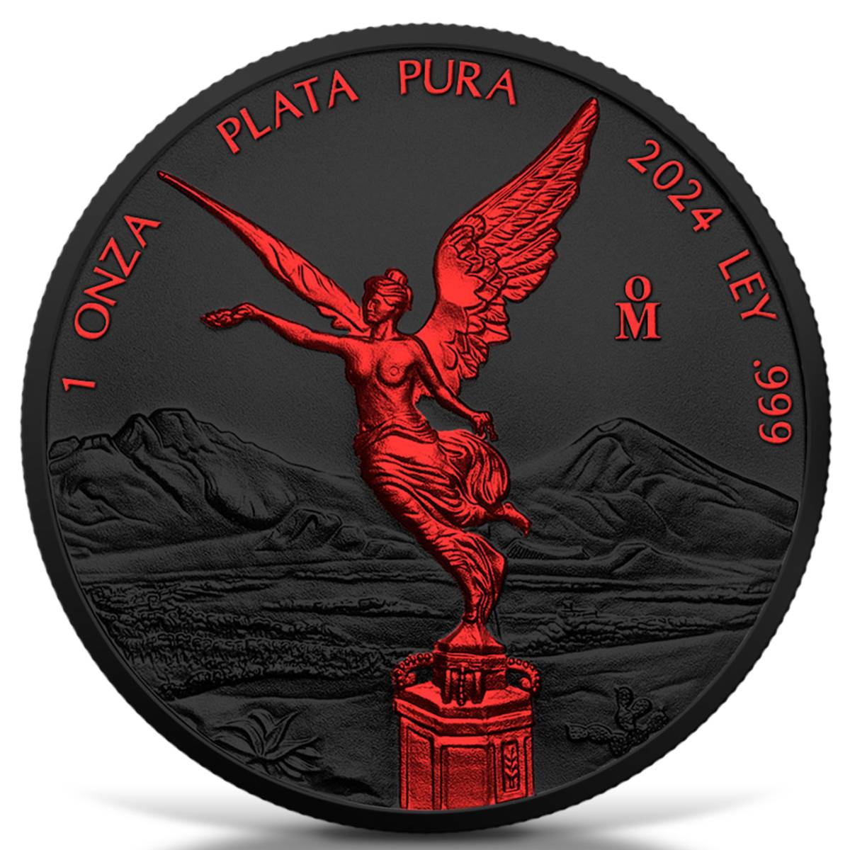 1oz Pure Silver Libertad Black Platinum  Fire
