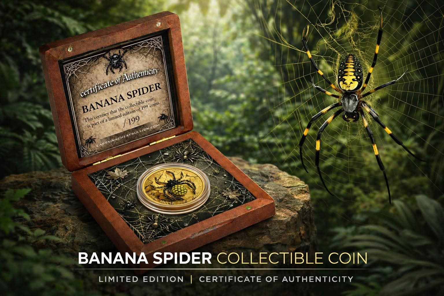 1oz Pure Silver Coin Banana Spider
