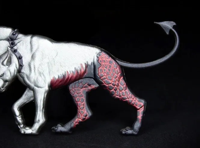 2025 South Korea Mythical Beasts Cerberus 2oz .999 Silver Antiqued Colorized Stacker