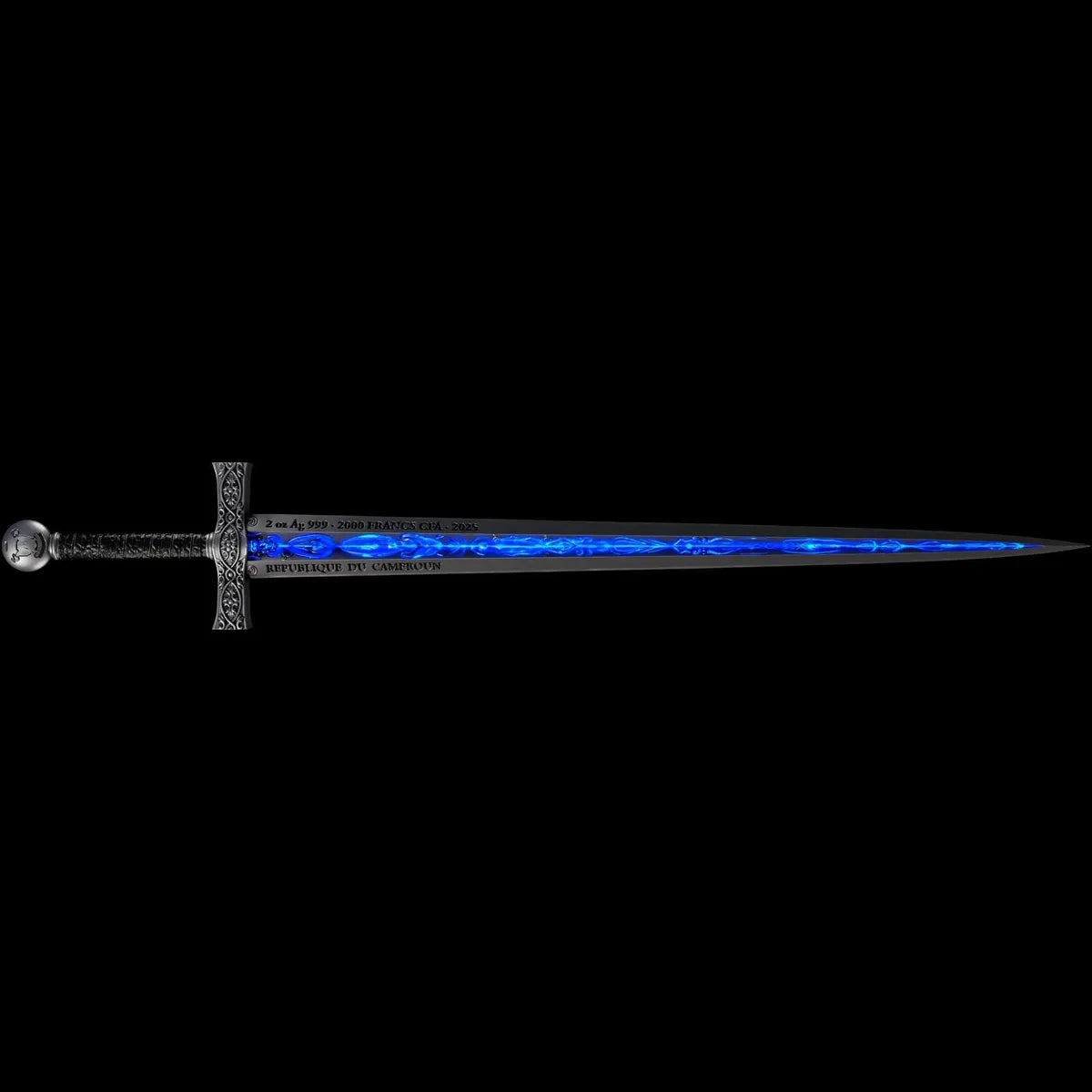 2oz .999 Silver Excalibur Sword Shapped Coin With UV Effect