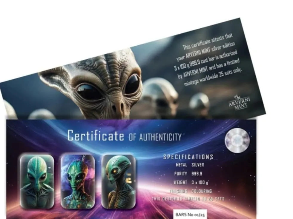 3x100g .999 Silver Bars Ethereal Entities By Averni Mint
