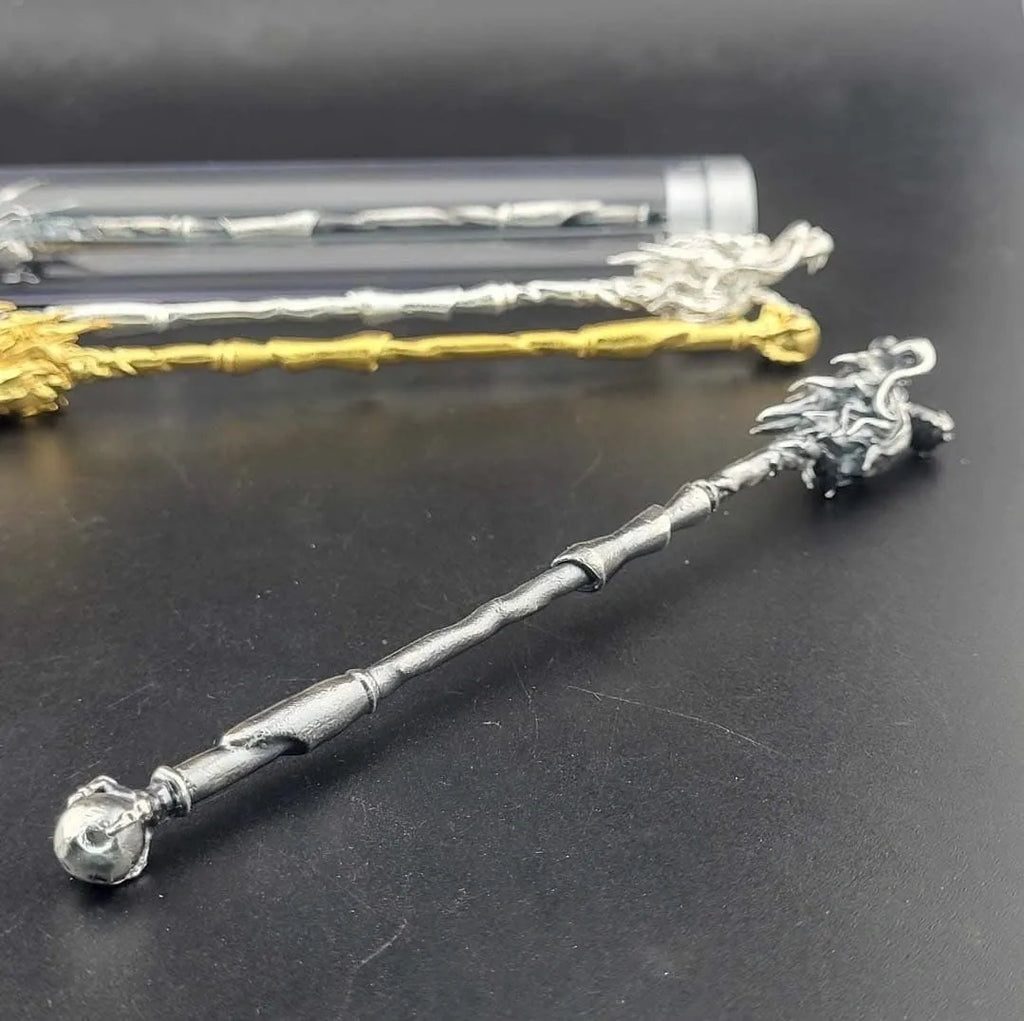 1oz .999 Silver Dragon Staff Antiqued