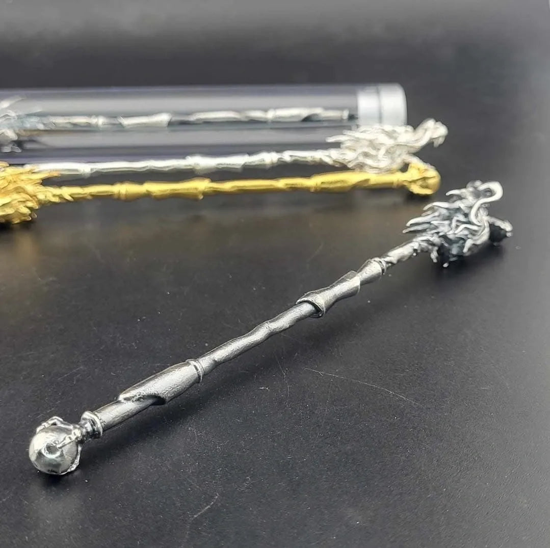 1oz .999 Silver Dragon Staff Antiqued