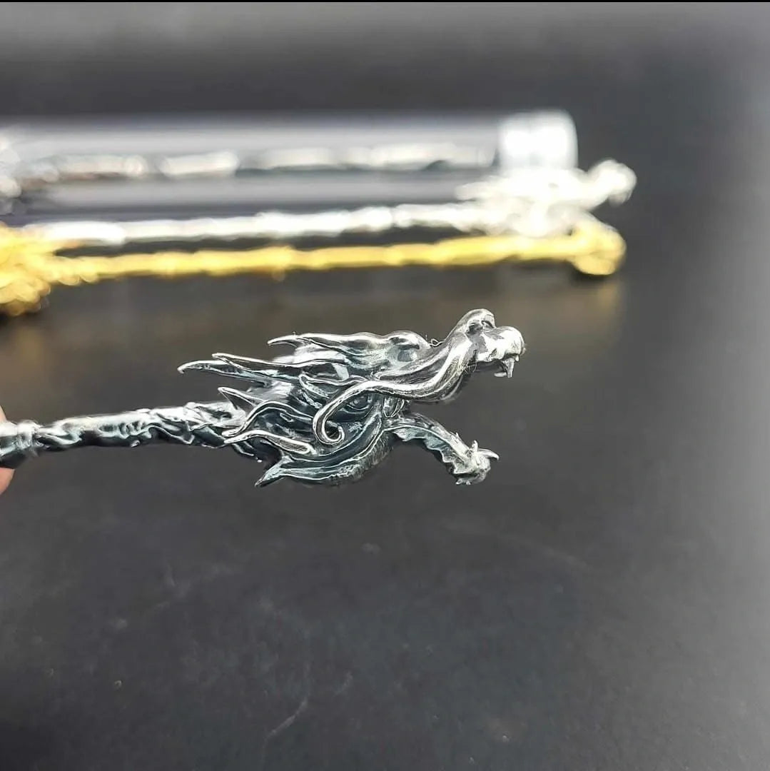 1oz .999 Silver Dragon Staff Antiqued