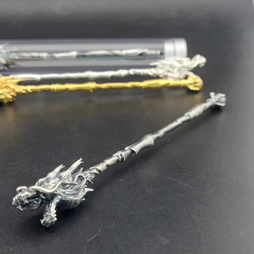 1oz .999 Silver Dragon Staff Antiqued