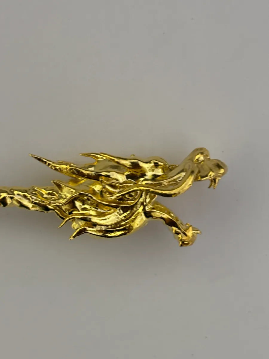 1oz .999 Silver Dragon Staff With Gold Guilding